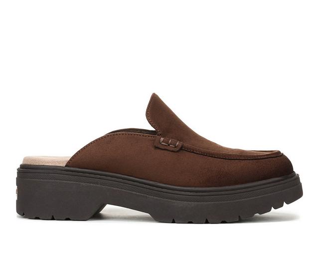 Women's Dr. Scholls Bring It Clog Mules in Walnut Brown color