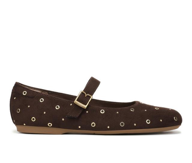 Women's Dr. Scholls Wexley Jane Stud Flats in Dark Umber color