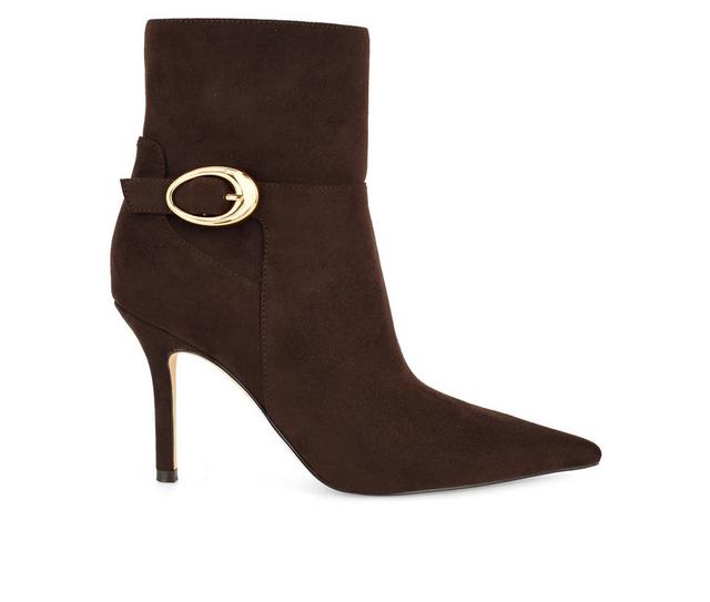 Women's Nine West Gretzy Booties in Dark Brown color