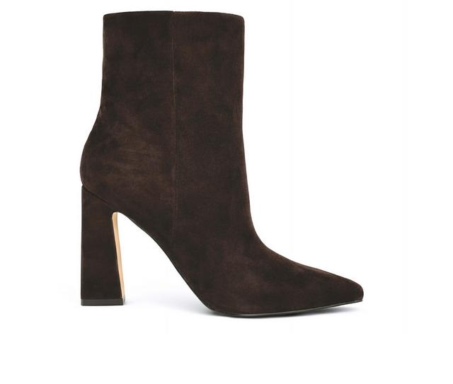 Women's Nine West Todaye Booties in Dark Brown color