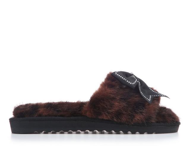 Juicy Women's Honora Slide Slippers in DARK LEOPARD color