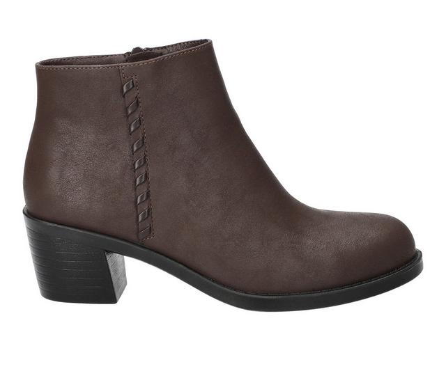 Women's Easy Street Belmont Booties in Brown Matte color