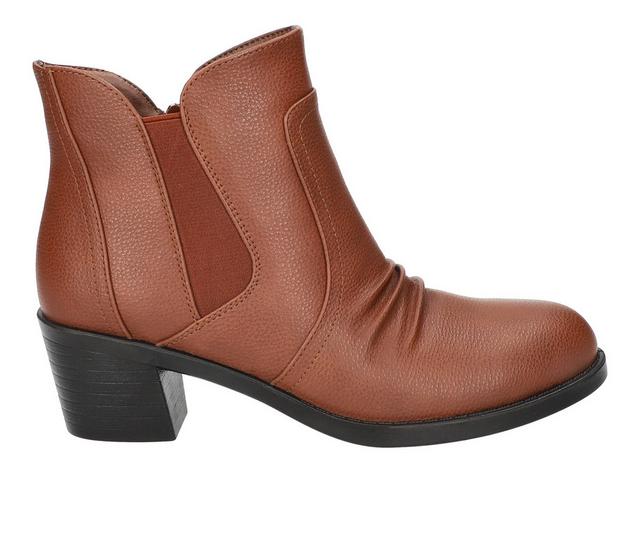 Women's Easy Street Berwick Booties in Tan Pebbled color