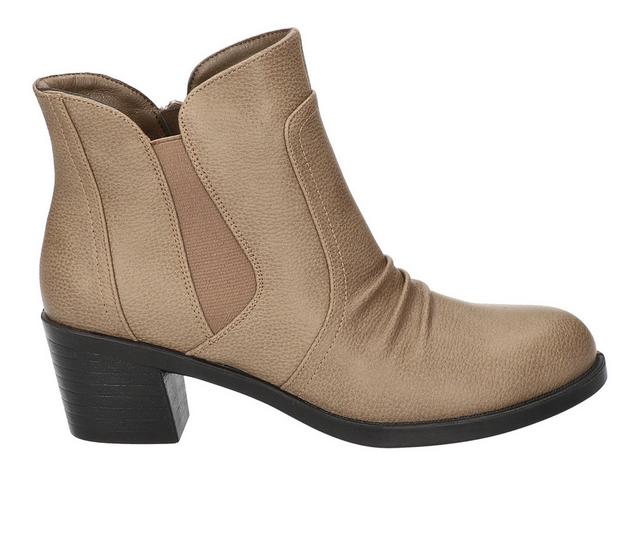 Women's Easy Street Berwick Booties in Taupe Pebbled color