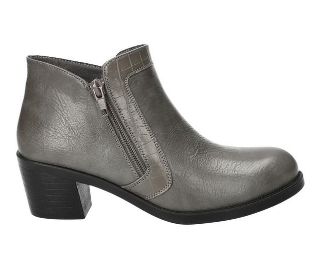 Women's Easy Street Badley Booties in Grey Croco color
