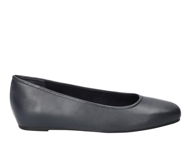 Women's Easy Street Crescent Flats in Navy color