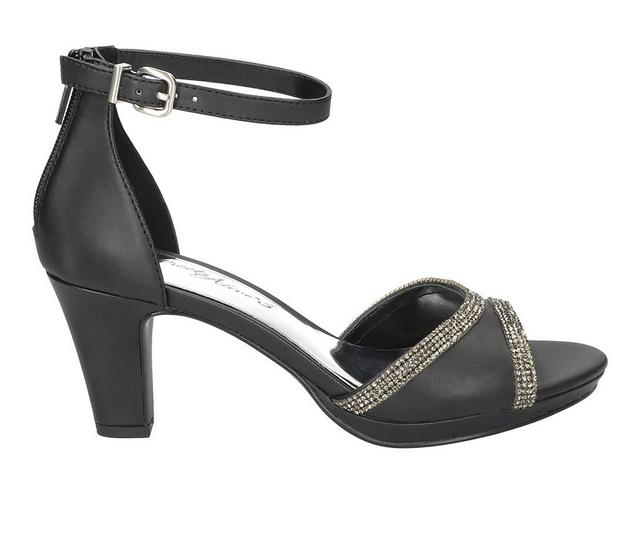 Women's Easy Street Davina Dress Sandals in Black Satin color