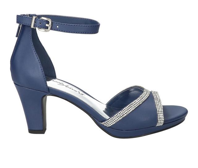 Women's Easy Street Davina Dress Sandals in Navy Satin color