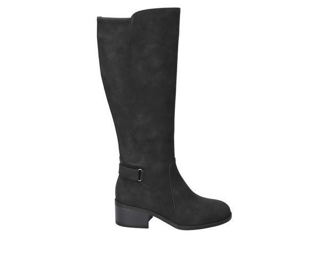 Women's Easy Street Hartley Knee High Boots in Black Lame color