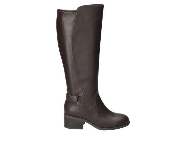 Women's Easy Street Hartley Knee High Boots in Brown Stretch color