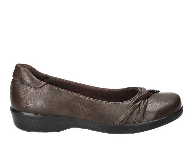 Women's Easy Street Paulie Flats in Brown color