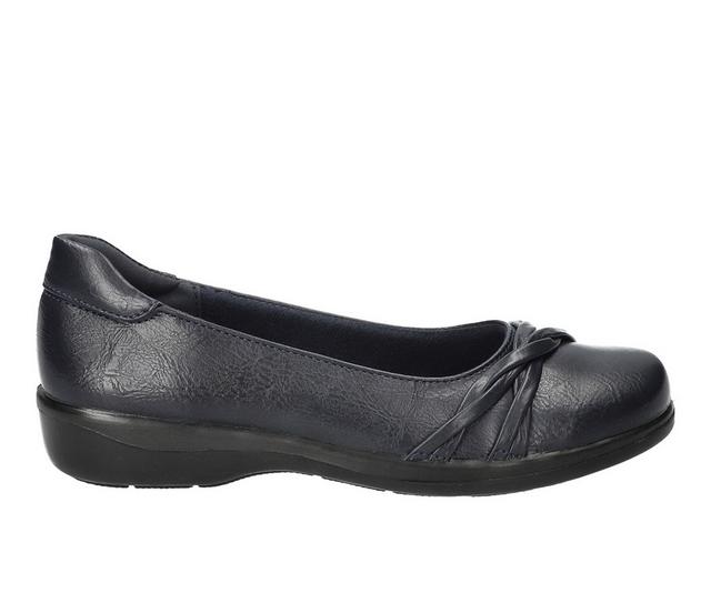 Women's Easy Street Paulie Flats in Navy color