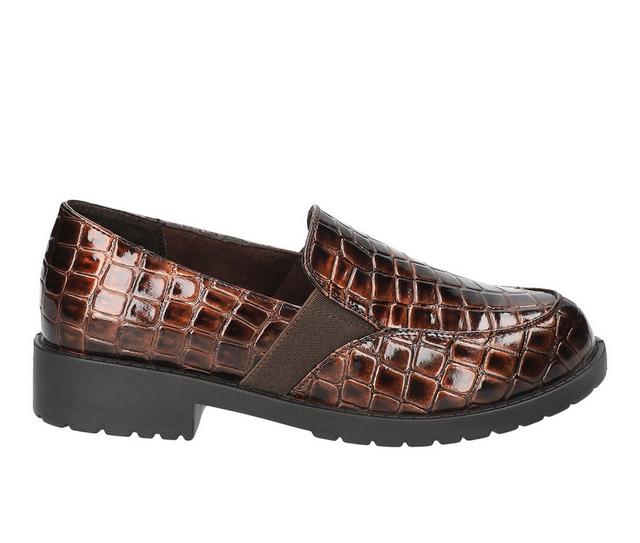Women's Easy Street Vanessa Loafers in Brown Croco color
