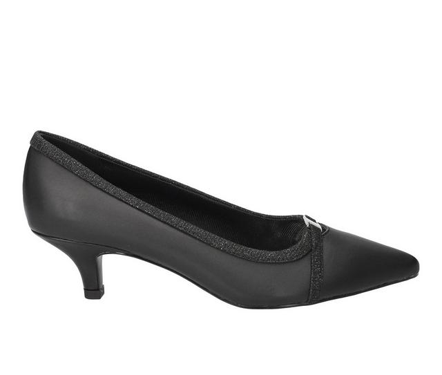 Easy Street Zayn Pumps in Black Satin color