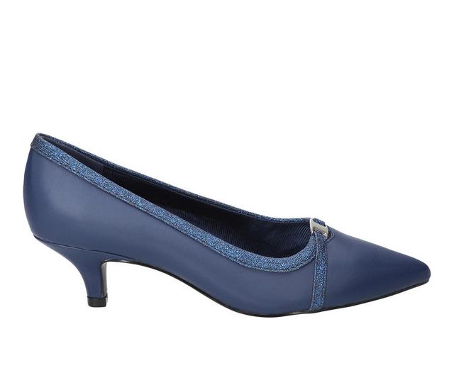 Easy Street Zayn Pumps in Navy Satin color