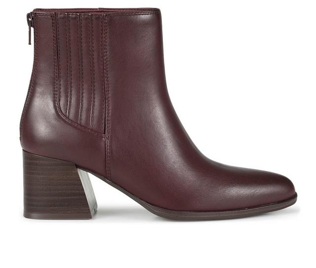 Women's Baretraps Biana Block Heel Booties in Bloodstone color