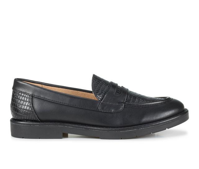 Women's Baretraps Calli Loafers in Black Croco color