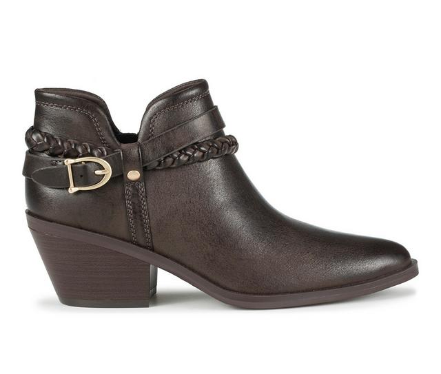 Women's Baretraps Daisie Block Heel Booties in Dark Brown color