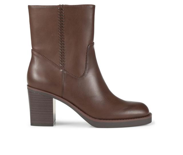 Women's Baretraps Gwendy Block Heel Booties in Dark Brown color