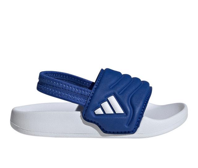 Kids' Adidas Infant & Toddler Adilette Estrap 2.0 Sport Slides in Royal/Wht/Royal color