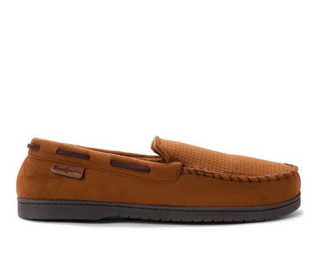 Dearfoams Mirosuede Moccasin Slippers in Tan color