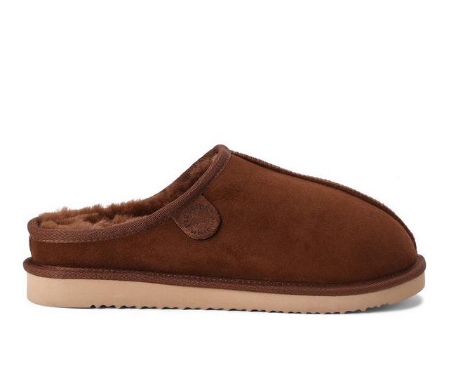 FireSide Grafton Genuine Shearling Clog Slippers in Brown color