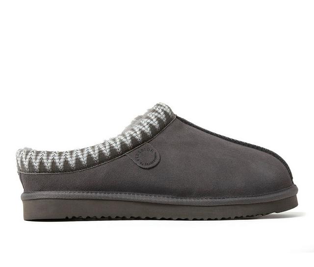 FireSide Grafton Shearling Clog Taping Slippers in Grey color