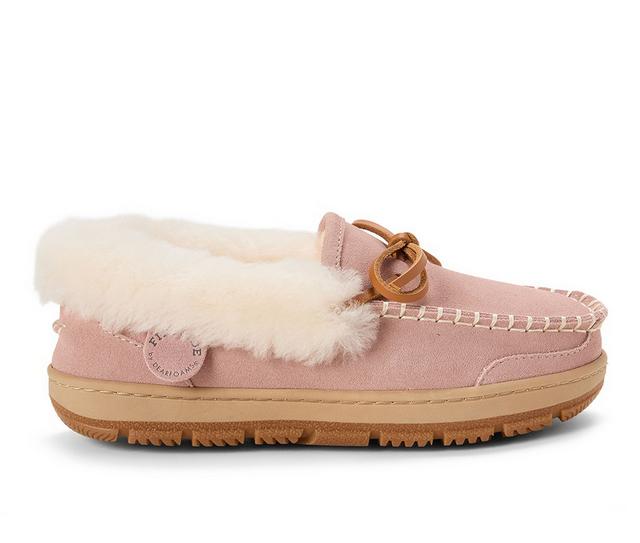Fireside by Dearfoams Gladstone Moccasin With Stich Slippers in Dusty Pink color