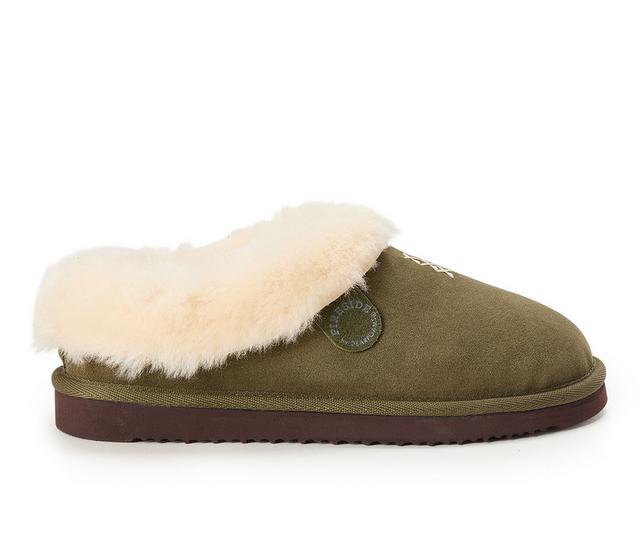 Fireside by Dearfoams Adelaide Clog Slippers in Olive color