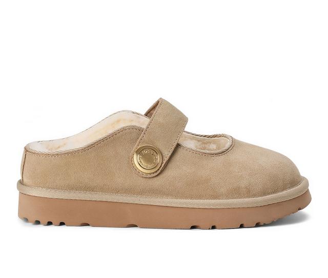 Fireside by Dearfoams Coin Maryjane Slippers in Sand color