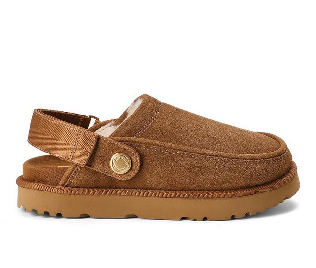 Fireside by Dearfoams Coin Convertable Mule Slippers in Chestnut color