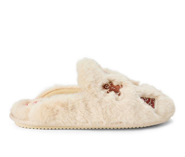 Dearfoams Holiday Fur Scuff Slippers Slippers in Creme Brulee color