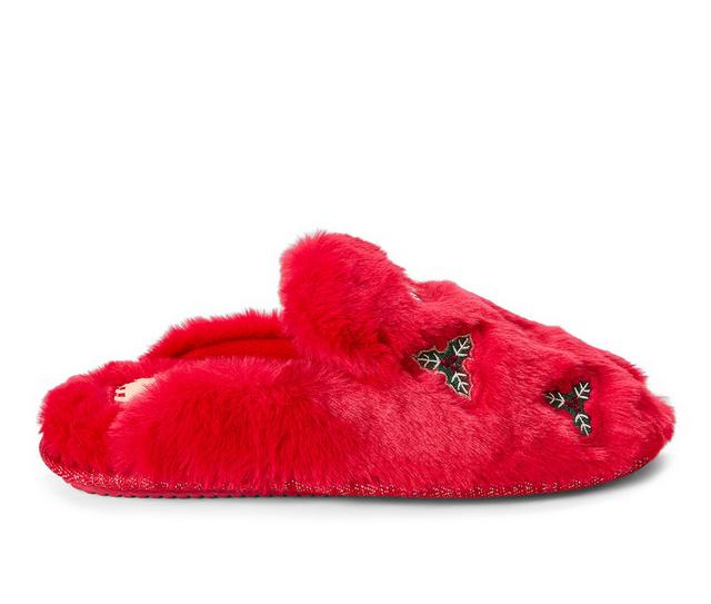 Dearfoams Holiday Fur Scuff Slippers Slippers in Cayenne color