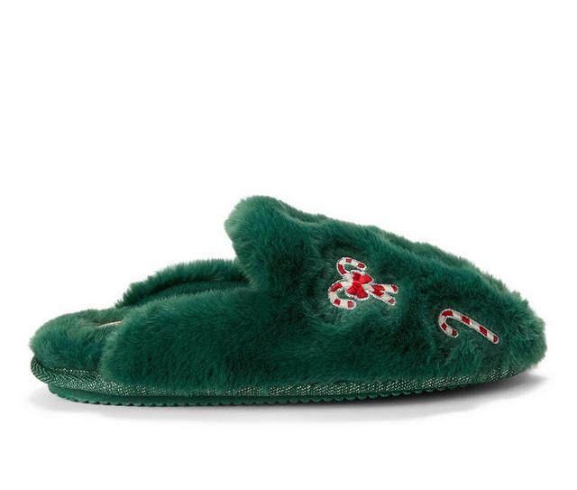 Dearfoams Holiday Fur Scuff Slippers Slippers in Spruce color
