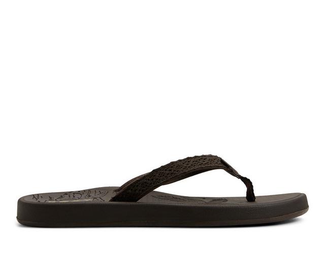 Women's Roxy Gianna II Flip-Flops in Dark Brown color