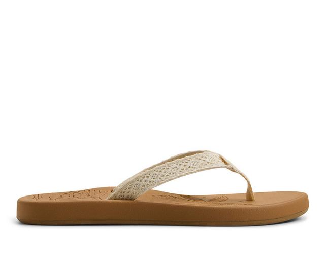 Women's Roxy Gianna II Flip-Flops in Ivory color