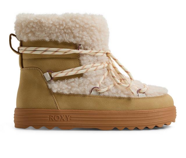 Women's Roxy Hot Cocoa Winter Boots in Tan Suede color