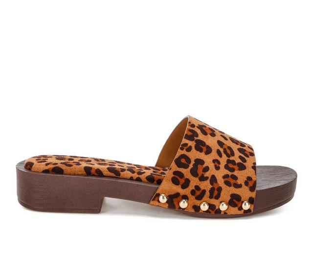 Women's London Rag Seraxa Flat Sandals in Leopard color