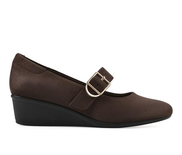 Women's Cliffs by White Mountain Bolford Wedges in Dark Brown color
