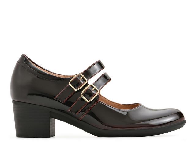 Women's Cliffs by White Mountain Tristin Mary Jane Pumps in Burgundy color