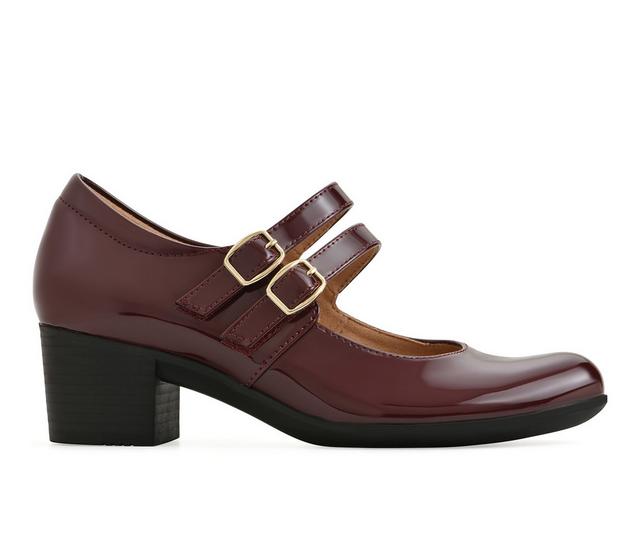 Women's Cliffs by White Mountain Tristin Mary Jane Pumps in Dark Red color