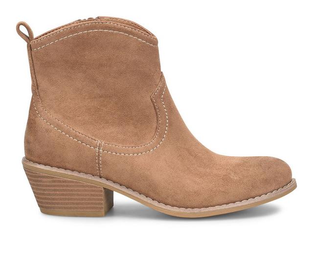 Women's EuroSoft Abbie Western Bootie in Luggage Suede color