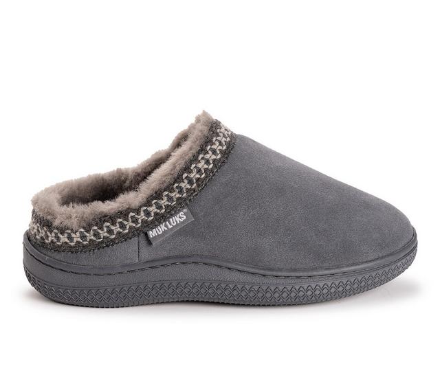 MUK LUKS Jordi Clog Slippers in Dark Grey color