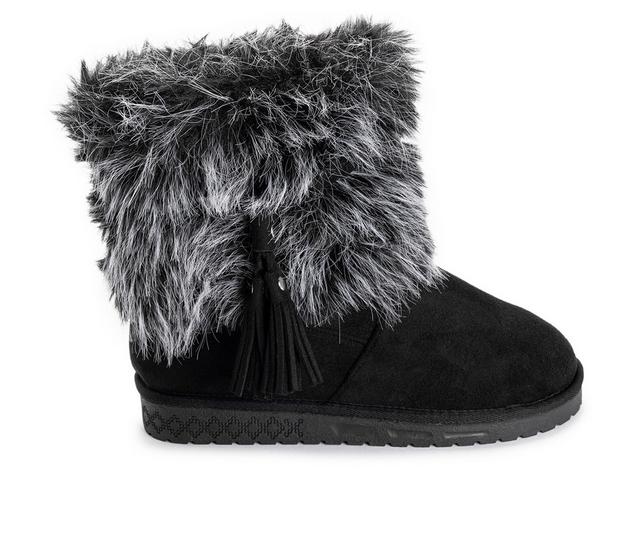 Women's MUK LUKS Ettore Faux Fur Mid Calf Boot Winter Boots in Black color