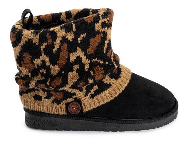 Women's MUK LUKS Laurel Short Winter Boots in Leopard color