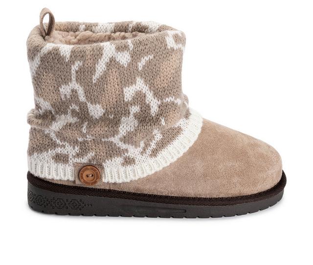 Women's MUK LUKS Laurel Short Winter Boots in Light Leopard color