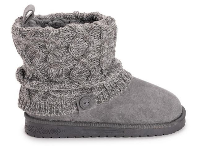 Women's MUK LUKS Laurel Short Winter Boots in Grey color