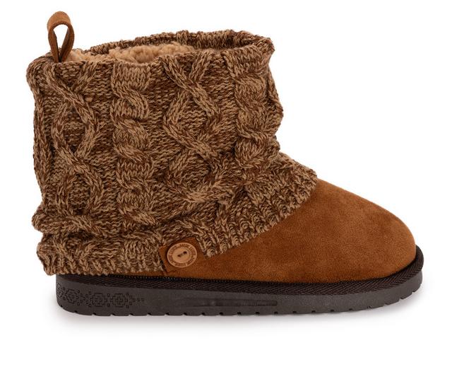 Women's MUK LUKS Laurel Short Winter Boots in Chestnut color
