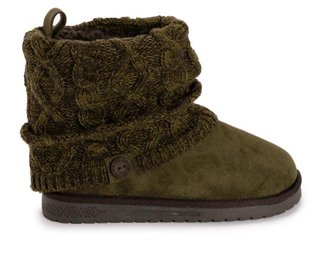 Women's MUK LUKS Laurel Short Winter Boots in Olive color