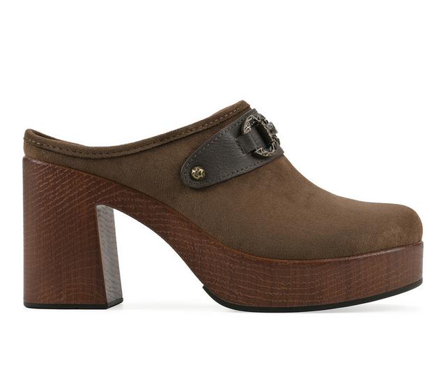 Women's White Mountain Barleys Clogs in Dk Taupe Multi color